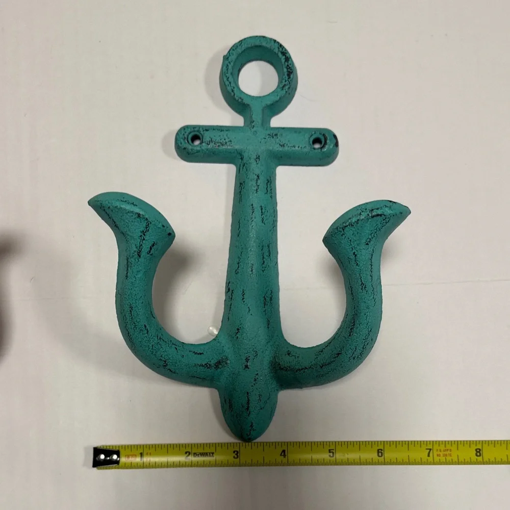 Nautical Anchor Wall Hooks - Red and Blue
